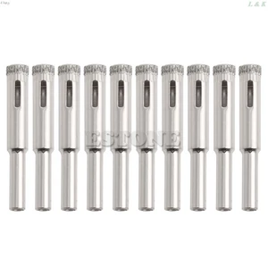 Новые сверла 10 шт. 5 мм 6 мм 8 мм 10 мм 12 мм с алмазным покрытием, сверла для отверстий, пила, стеклянная плитка, керамика, мрамор