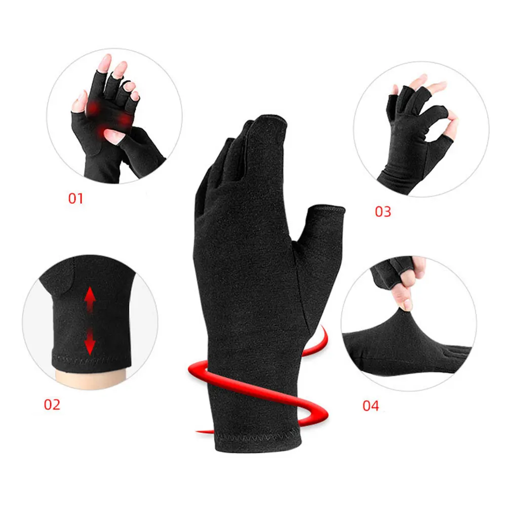 

Arthritis Gloves Compression Gloves Support And Warmth Fingerless Cotton Fabric Fitness Sports Gloves For Hands Finger Joints