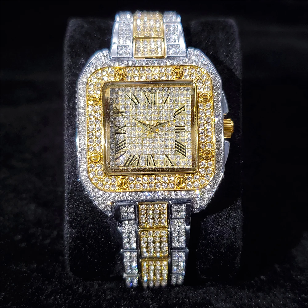 

MISSFOX 2021 New Top Brand Luxury Gold Steel Watch Fashion Square Diamond bracelet Ladies Quartz Luxury Woman Gift Wristwatches