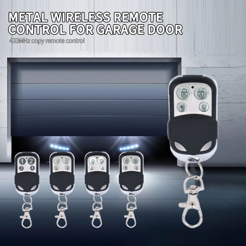 

433MHZ Metal Wireless Duplication Electric Garage Door Remote Control Fixed Learning Code Copy Long Distance Remote Control