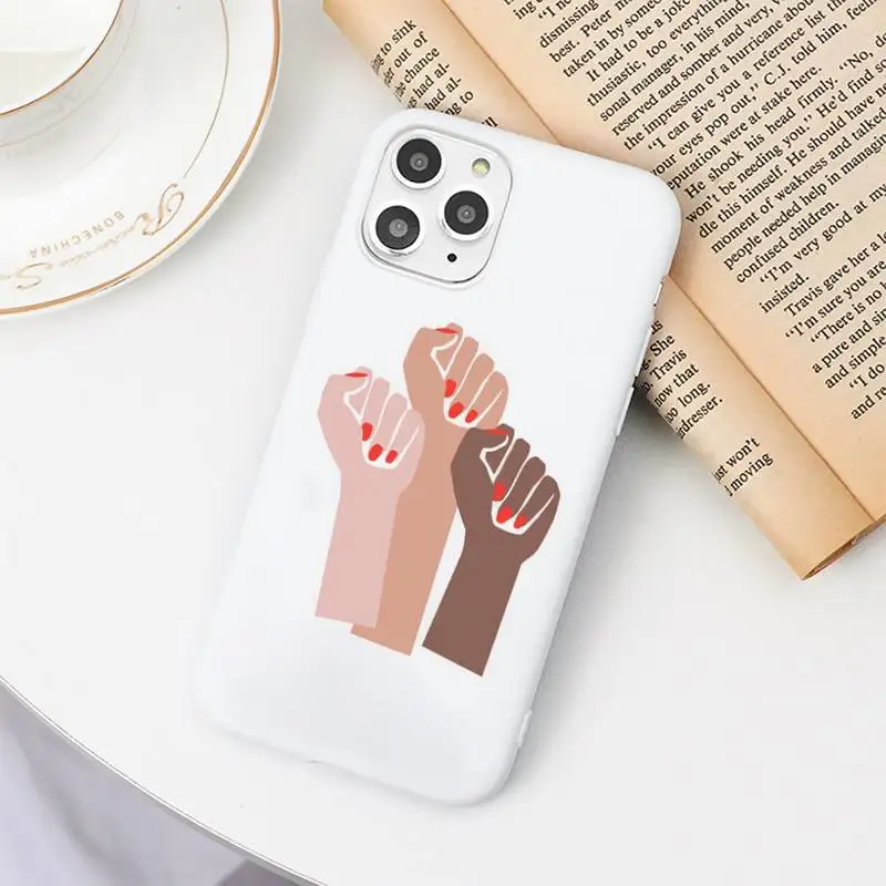 

Aesthetics Minimal Girl Power Feminist Phone Case Candy Color for iPhone 6 7 8 11 12 s mini pro X XS XR MAX Plus