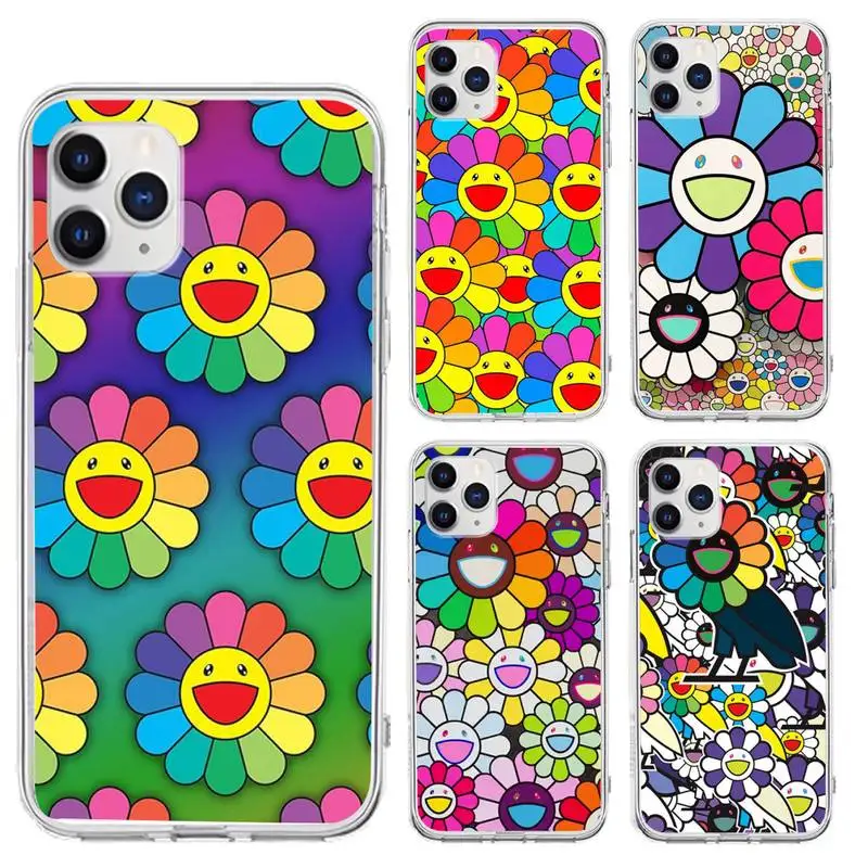 

Murakami Flower Smile Cute Sun Phone Case for iphone 6s 7 8plus xr xs max 11 12 pro max mini funds clear