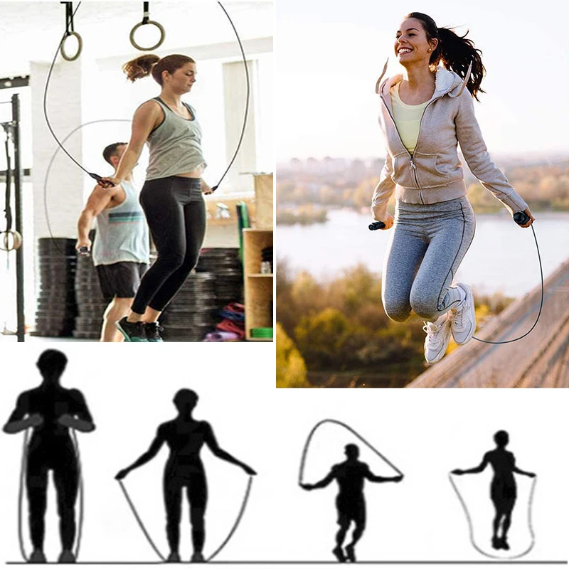 

Jump Rope Tangle-Free Rapid Speed Jumping Rope Cable with Ball Bearings Steel Skipping Rope Gym Fitness Home Exercise Slim Body