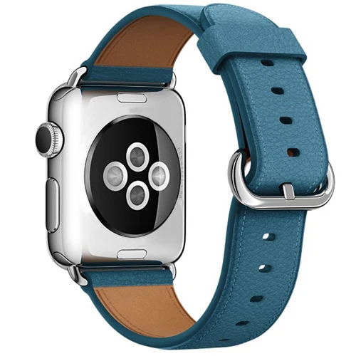 Ремешок для наручных часов Apple watch, ремешок 42 мм, 38 мм, версия тонкие кожаные correa, браслет, ремешок на запястье для наручных часов Iwatch серии 5/4/3/2/1 - Цвет ремешка: 14-Dark blue