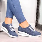 Женские повседневные туфли на плоской подошве, летние дышащие сетчатые кроссовки для женщин, лоферы без шнуровки, 2021