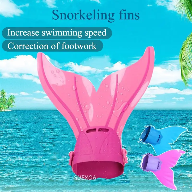 

Одинарные ласты русалки/Регулируемая тренировочная обувь для плавания/Силиконовые цельные Ласты с китовым хвостом/ласты для подводного пл...