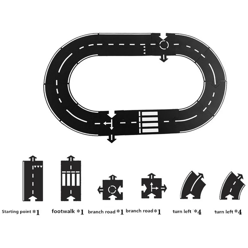 Pista de empalme m&oacute;vil de coche para ni&ntilde;os, rompecabezas de autom&oacute;vil, carretera, juguetes de puzle para manualidades, autocaravana, construcci&oacute;n, goma blanda de PVC, juegos de suelo-5