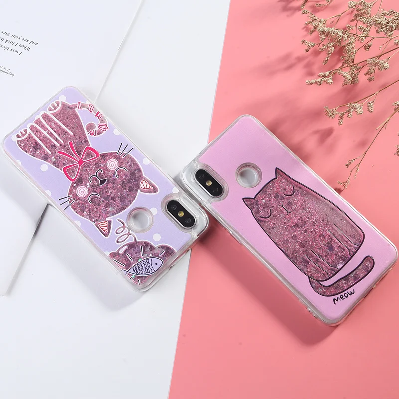 Чехол для Xiaomi Redmi Mi 8 чехол с жидким блеском Note 5 7 Pro 4 4X 4A 5A S2 Plus динамическим зыбучим
