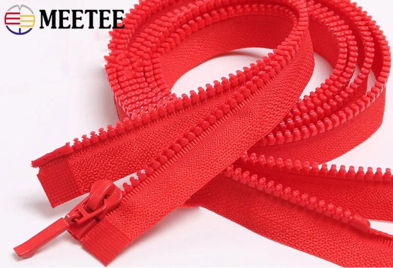 Meetee 5/10 шт. 70 см Одиночная молния с открытым концом 3 # из смолы для пуховой куртки