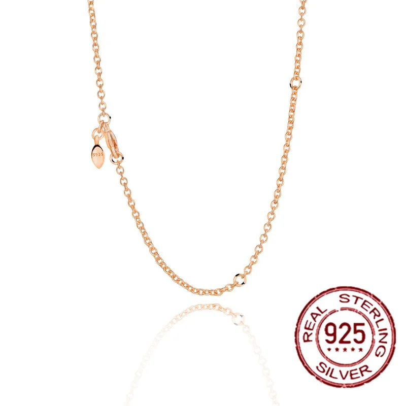 

4 Styles 925 Sterling Silver Gold Pendant Necklaces for Women Delicate kolye DIY Jewelry Birthday New Year