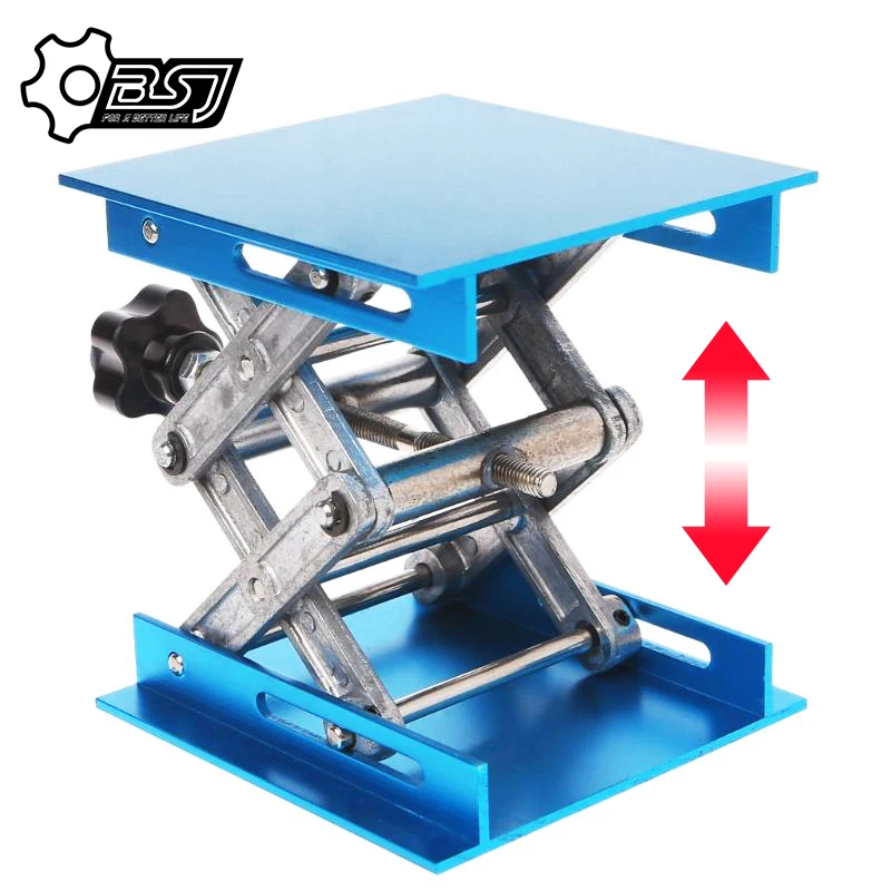 

4"x4" 100x100mm Aluminum Router Lift Table Woodworking Engraving Lab Lifting Stand Rack lift platform Woodworking Benches