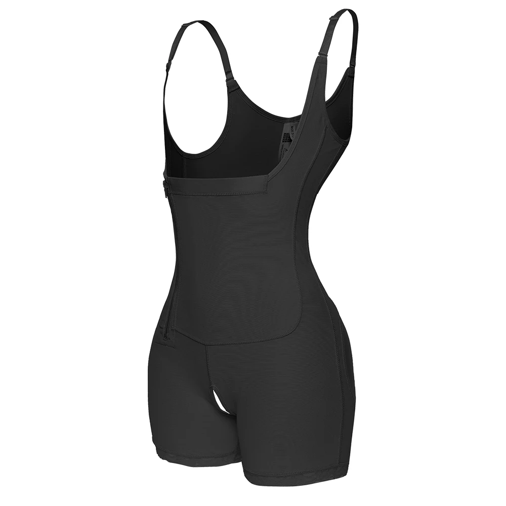 Women's  A Comfy Shaping Jumpsuit Flatten Abdomen Waist and Hips Zip Front Closure Shapewear Firm Tummy Compression Butt Lifter