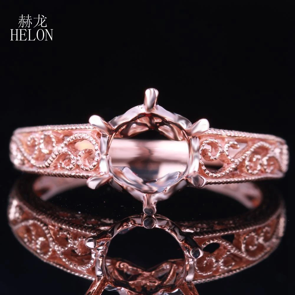 HELON круглый 7 5-8 мм твердые 10 к розовое золото для женщин в винтажном стиле Стиль
