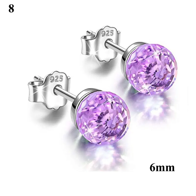 

New Ear Studs Earring Multicolor Crystal Ball Earrings Exquisite Western Style Women's Earrings Pretty Crystal Ear Jewelry