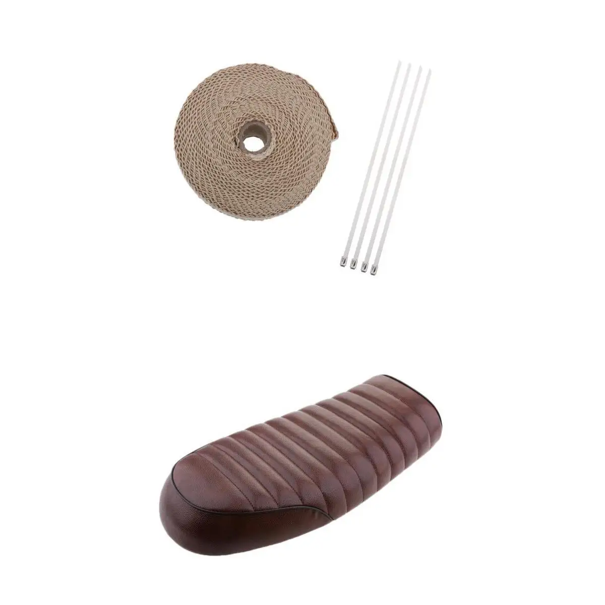 Мотоциклетное кресло для кафе коричневый + 2 ✲ фута стекловолокно выхлопная