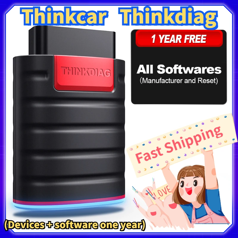 

THINKCAR Thinkdiag Diagnostic Scanner for Car 15 Reset Services OBD2 Bluetooth Code Reader Full System Detection OBDii Scan Tool