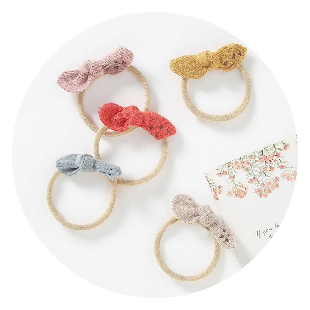 

Милые хлопковые эластичные нейлоновые головные уборы с бантом для девочек; Вязаные повязки на голову с принтом; Детские аксессуары с бантом...