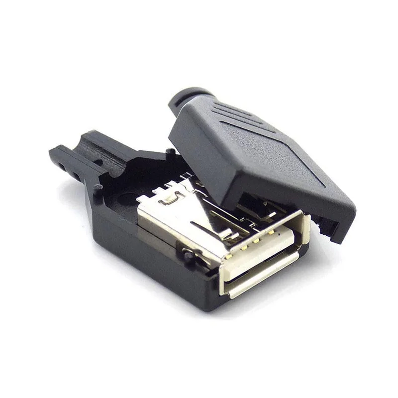4 Pin USB 2 0 Тип Женский Разъем Черный Пластик крышкой припоя DIY Кабель J17 |