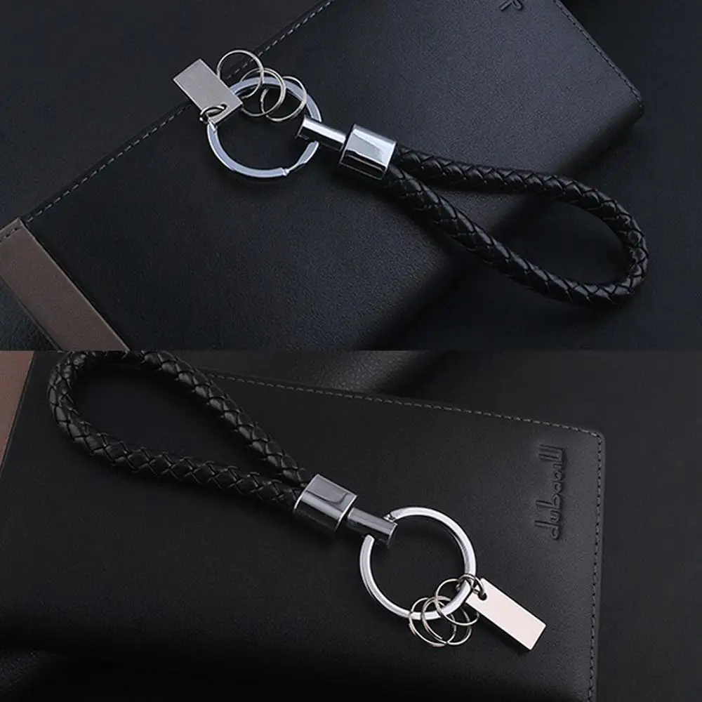 Хит продаж Класс тканый Кожаный Автомобильный Брелок для ключей с 360 градусов