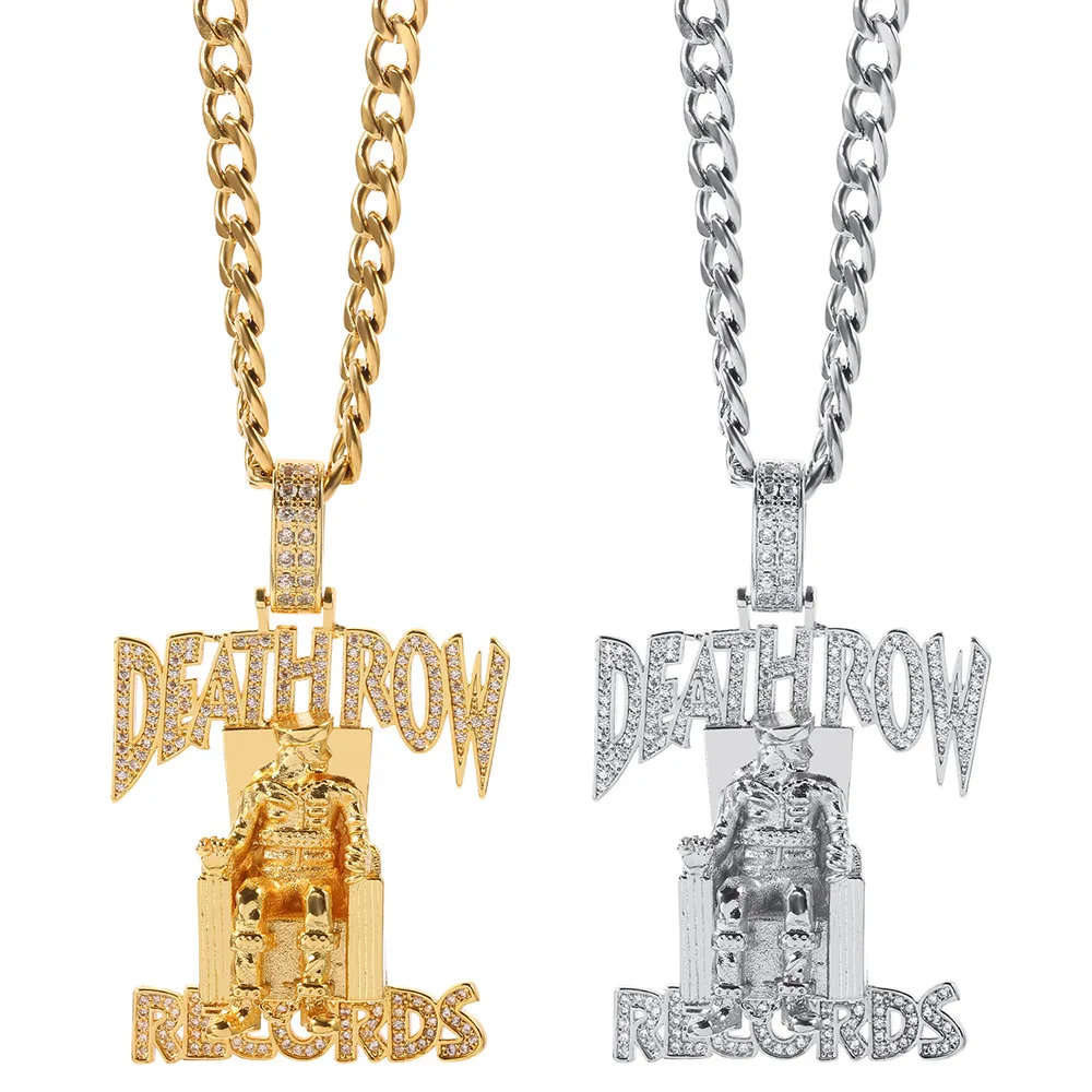 

2021 New Hip Hop Men Pendant Necklace Long Link Chain Gold Silver Color Iced Out Bling Rhinestone Streetwear Party Jewelry