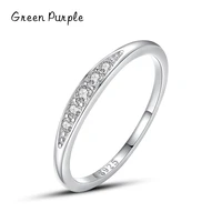 green purple elegant silver ring solid 925 sterling silver dazzling clear cz finger rings for women wedding statement jewelry