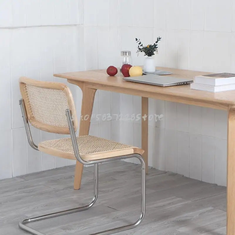 Ins обеденный стул из цельной древесины ротанга семейное средневековое