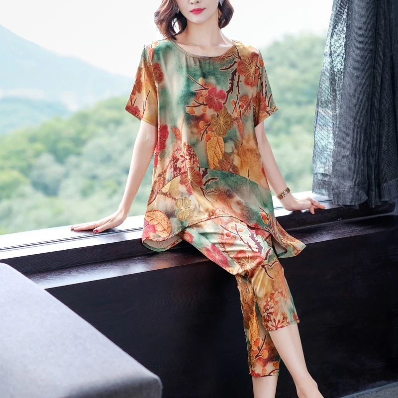 Женские комплекты размера плюс летние женские топы рубашки Свободные