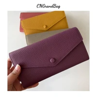 women genuine leather long wallet fashion fold leather phone wallet ladies envelope wallet hand purse