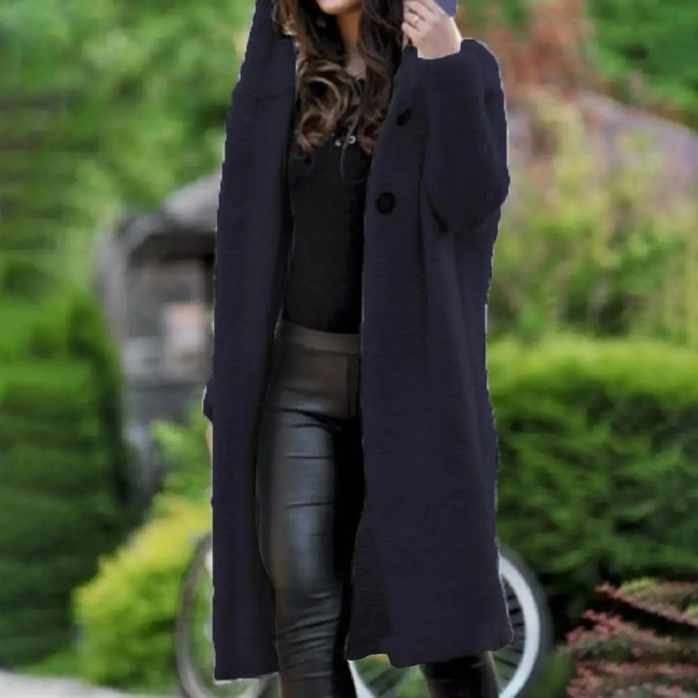 

Куртка, пальто, однотонный длинный вязаный свитер, пальто, Женский трендовый кардиган