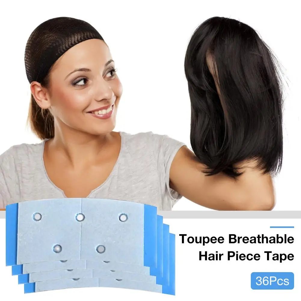 36 шт./пакет Сильный прозрачный водонепроницаемый двойной Скотч для Toupees/парик с маленькими отверстиями волос Расширение аксессуар