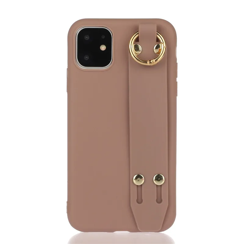 Чехол для телефона с ремешком на запястье для iphone 11 11Pro Max XS Max XR, чехол конфетного цвета чехол для iphone 8 7 Plus X 6 6 S, чехол с браслетом - Color: D
