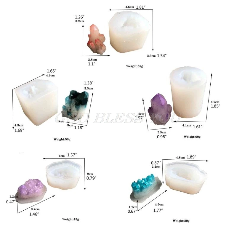 Handmade Natural Crystal Quartz Rock Cluster Geode Druzy Stone Epoxy Resin Mold Pendant Jewelry Making Tools | Дом и сад