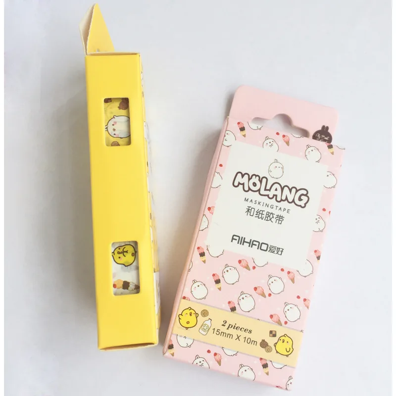 24 упак./лот Творческий Molang ПЭТ васи лента клейкая DIY Скрапбукинг Стикеры этикетки