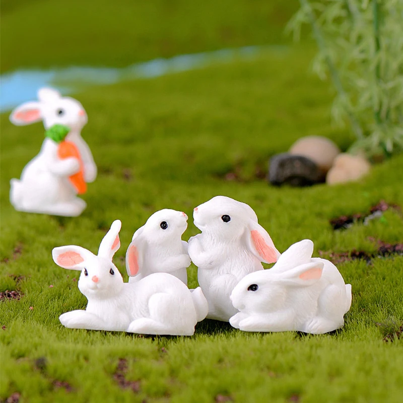 

Cute Bonsai Ornament Modern Rabbit Miniature Easter Figurine Carrot Garden Lovely Micro Landscape Beautiful Home Decorations