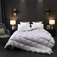 luxurious white grey bread shape 100cotton cover goose down filling comforter duvet quilt twin full queen king size comforter