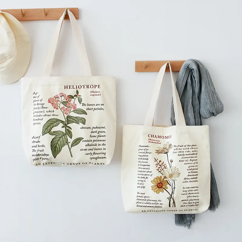 

Flower Retro Literary Canvas Shoulder Bag for Women 2022 New Fashion Cotton Letters Shopping Shopper Ladies Tote Bags Handbags
