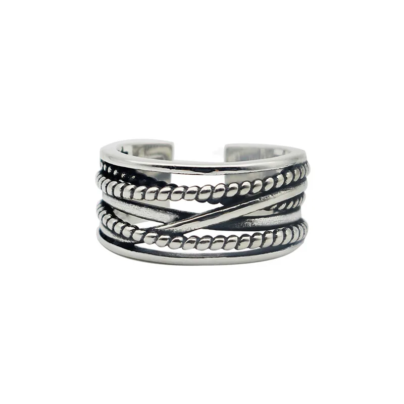 

Vintage Titanium Rings for Men and Women Hollow Wide Chain Roman Hip-hop Punk Ring Fashion Jewelry Lovers Birthday Gifts Trendy