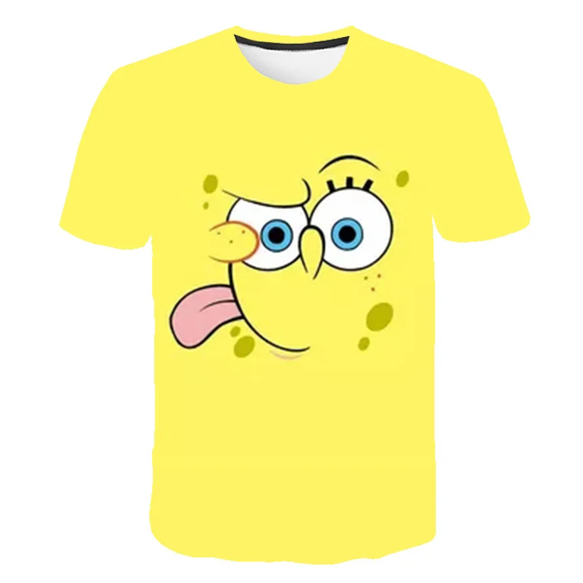 

New 3D Sponge Kids T Shirt Print Boys and Girls Funny Clothes Children 2021 Summer Tops Hot Animation Kids Clothes Baby T Shirts