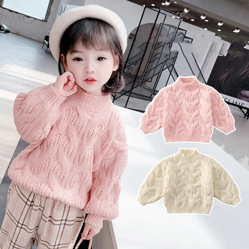 

Girls Boys Sweater Kids Coat Outwear 2022 Fashion Plus Velvet Thicken Warm Winter Autumn Knitting Wool Cotton Formal Bottoming C