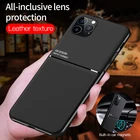 Роскошный Кожаный Автомобильный Магнитный чехол для телефона iPhone 12 11 Pro Max XS XR X 8 7 6s 6 Plus SE 2020 12 Mini, Мягкий противоударный чехол