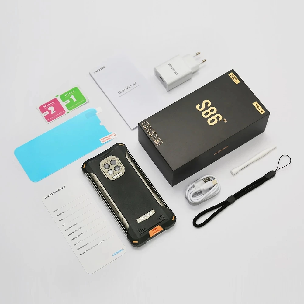Cena DOOGEE S86 Pro Smartphone 8GB + 128GB Termometr Na Podczerwień Telefon Komórkowy 8500mAh 6.1 ''Helio P60 Octa Core Wodoodporny Telefon Komórkowy