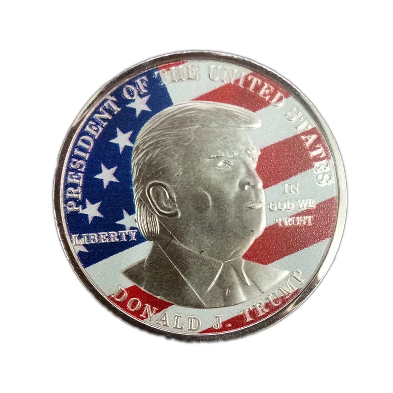 

US Donald Trump Painted Commemorative Coin " IN GOD WE TRUST" Collectible Coins
