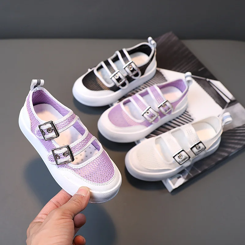 

2022 Summer Net Shoes New Girls Fashion Casual Shoes Breathable Sandals Comfortable Student Shoes Breathable Flats Air Mesh Hot