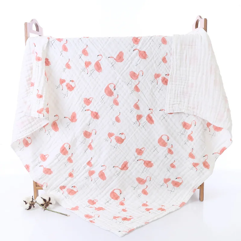 Детское одеяло из муслиновой ткани впитывающее Хлопковое с шестью слоями