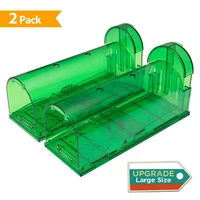 reusable live mouse trap green plastic mousetrap smart no kill killer rodents catcher mice rat cage indoor outdoor pest control