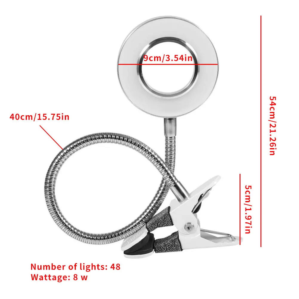 

LED Clip On Light Dimmable Rechargeable Mini Clip-On Desk Lamp Light Flexible Nightlight Reading Lamp for Travel Bedroom Book