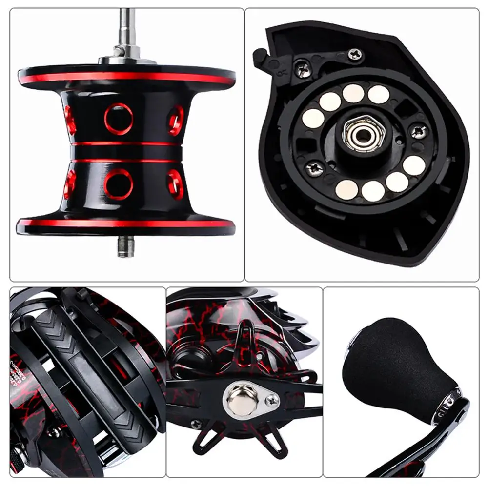 

DW121 7.1:1 Baitcasting Fishing Reel Bait Casting Reels Metal Fishing Reel Aluminum Alloy 18+1BB Spool 10KG Max Drag