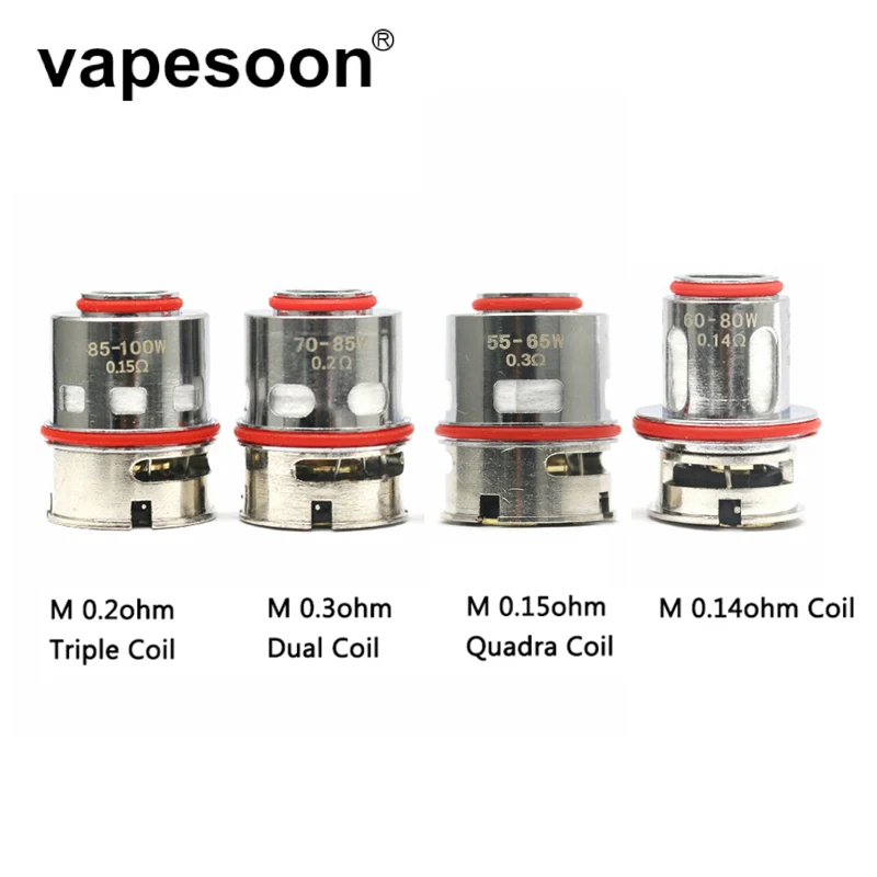 

50pcs vapesoon M 0.14ohm 0.15ohm 0.2ohm 0.3ohm coil for Geekvap Z Max Tank