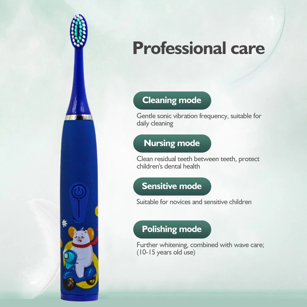 Electric Toothbrush Rechargeable Children Teeth Whitening Stains Remover Sonic Toothbrush Teeth Care With 6 Replace Brush Heads enlarge