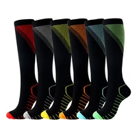 men women knee highlong compression socks support stretch outdoor running snowboard solid color long socks 15 20 mmhg